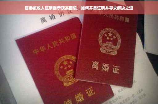 居委低收入证明揭示现实困境，如何开具证明并寻求解决之道