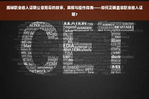 揭秘职业收入证明公章背后的故事，真相与操作指南——如何正确盖章职业收入证明？