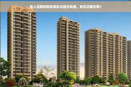 收入证明的税务规定与操作指南，如何正确交税？