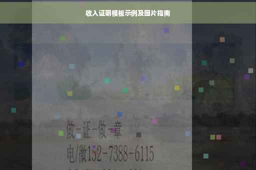 收入证明模板示例及图片指南