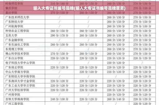 输入大专证书编号是啥(输入大专证书编号是啥意思)
