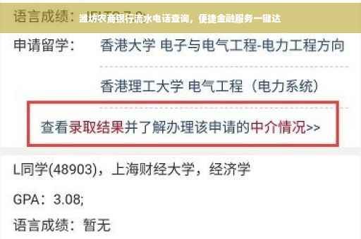 潍坊农商银行流水电话查询，便捷金融服务一键达