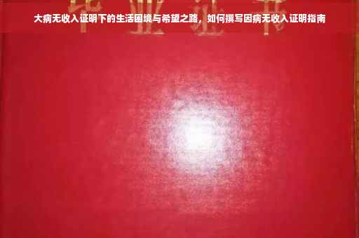 大病无收入证明下的生活困境与希望之路，如何撰写因病无收入证明指南