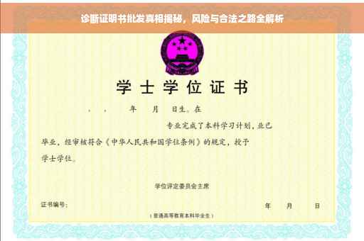 诊断证明书批发真相揭秘，风险与合法之路全解析