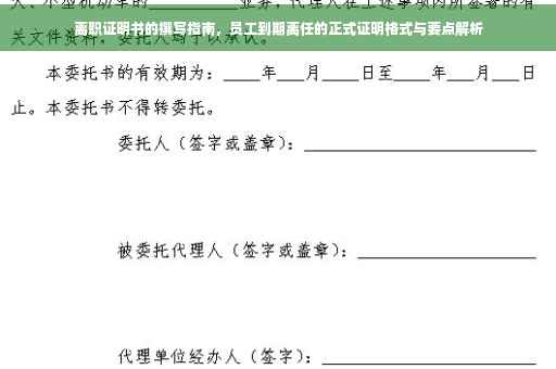 离职证明书的撰写指南，员工到期离任的正式证明格式与要点解析