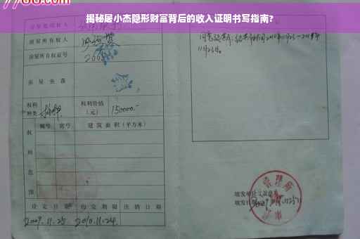 揭秘屠小杰隐形财富背后的收入证明书写指南?