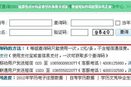 揭露伪劣材料证明书的真相与危害，警惕背后的风险及应对之策！