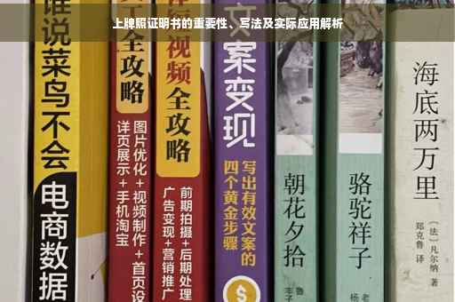 上牌照证明书的重要性、写法及实际应用解析