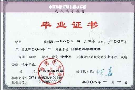 中医诊断证明书模板详解