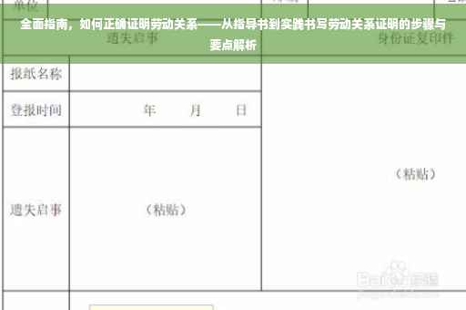 全面指南，如何正确证明劳动关系——从指导书到实践书写劳动关系证明的步骤与要点解析
