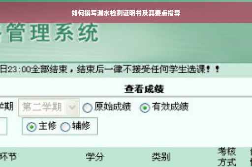 如何撰写漏水检测证明书及其要点指导