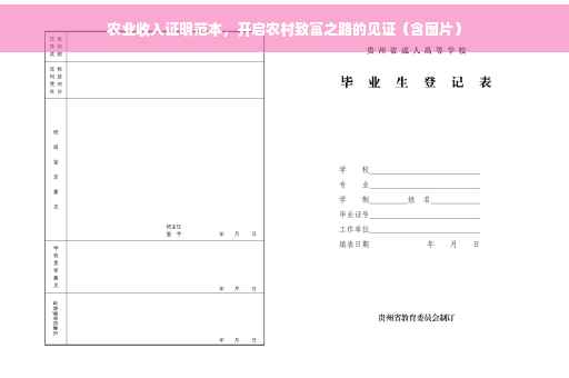 农业收入证明范本，开启农村致富之路的见证（含图片）