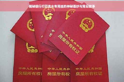 揭秘银行打印流水专用纸的神秘面纱与背后故事