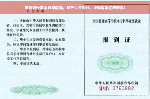 贷款银行流水账单解读，资产只是部分，正确解读你的账单！