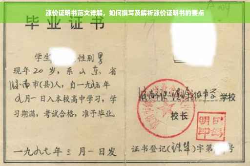 涨价证明书范文详解，如何撰写及解析涨价证明书的要点