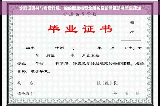诊断证明书与病案详解，你的健康档案全解析及诊断证明书盖章须知