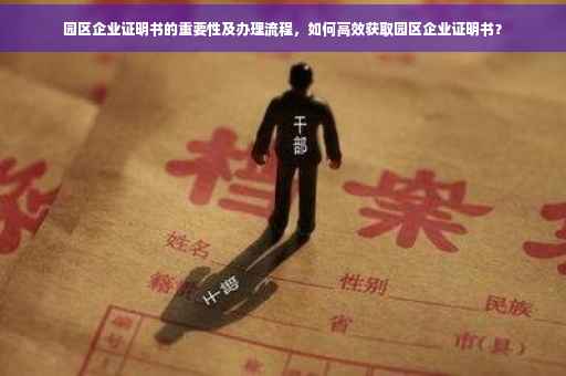 园区企业证明书的重要性及办理流程，如何高效获取园区企业证明书？