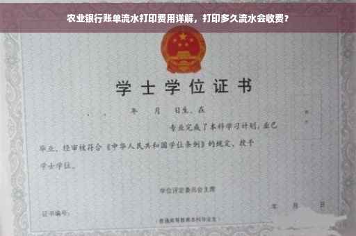 农业银行账单流水打印费用详解，打印多久流水会收费？