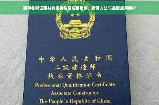 商事名称证明书的重要性及应用指南，撰写方法与实际应用解析