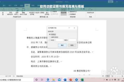软件功能证明书撰写指南与模板