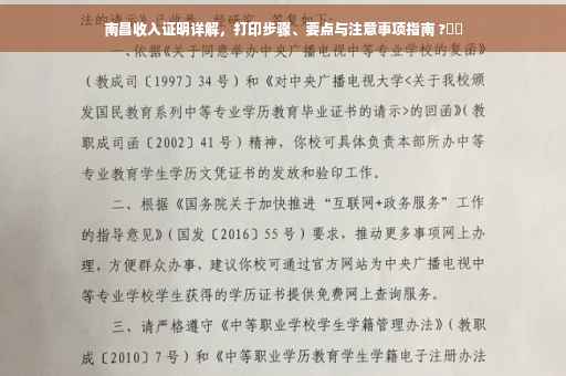 南昌收入证明详解，打印步骤、要点与注意事项指南 ?⚡️