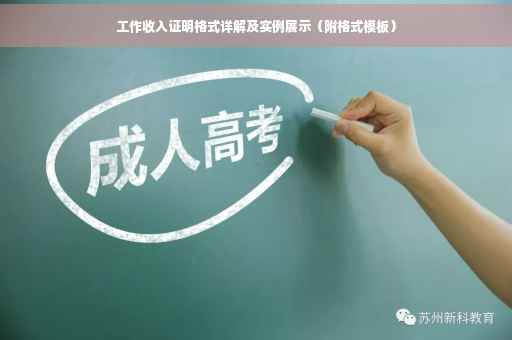 工作收入证明格式详解及实例展示（附格式模板）