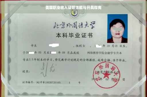 美国职业收入证明详解与开具指南