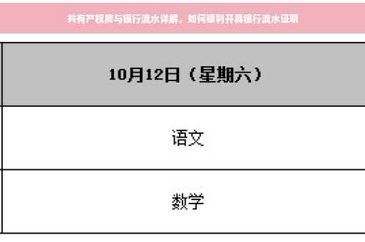 共有产权房与银行流水详解，如何顺利开具银行流水证明