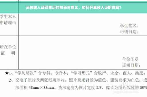高校收入证明背后的故事与意义，如何开具收入证明详解?
