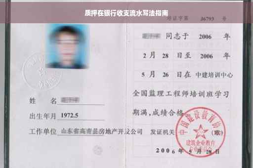 质押在银行收支流水写法指南