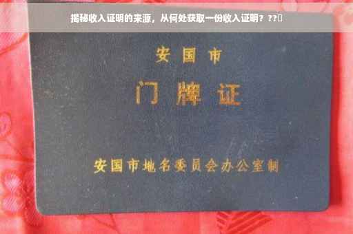 揭秘收入证明的来源，从何处获取一份收入证明？??✨