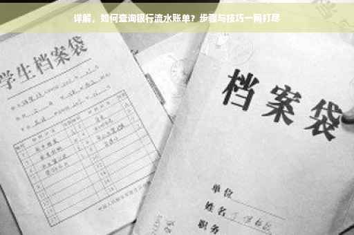 详解，如何查询银行流水账单？步骤与技巧一网打尽