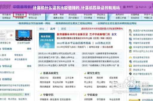 计算机什么证书比较值钱的,计算机四级证书有用吗