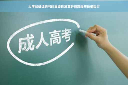 大学验证证明书的重要性及其开具流程与价值探讨