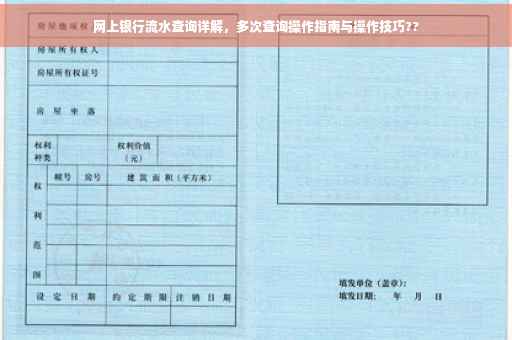 网上银行流水查询详解，多次查询操作指南与操作技巧??