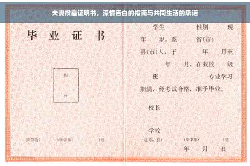 夫妻投靠证明书，深情告白的指南与共同生活的承诺