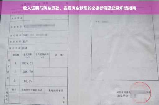 收入证明与购车贷款，实现汽车梦想的必备步骤及贷款申请指南