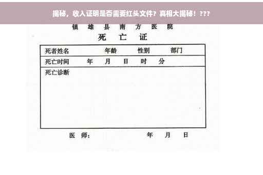 揭秘，收入证明是否需要红头文件？真相大揭秘！???