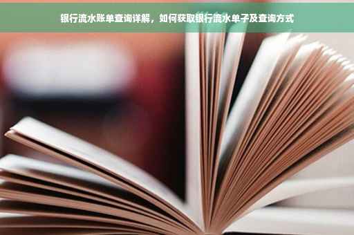 银行流水账单查询详解，如何获取银行流水单子及查询方式