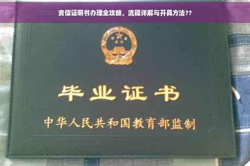资信证明书办理全攻略，流程详解与开具方法??