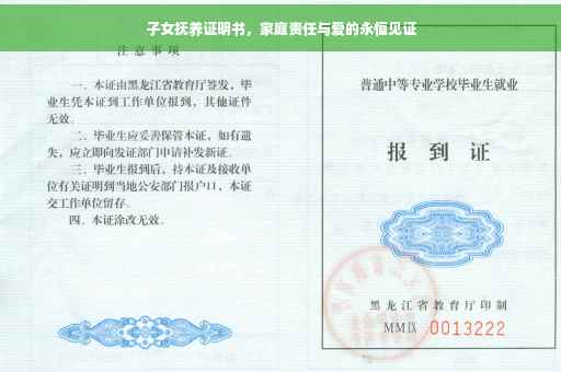 子女抚养证明书，家庭责任与爱的永恒见证