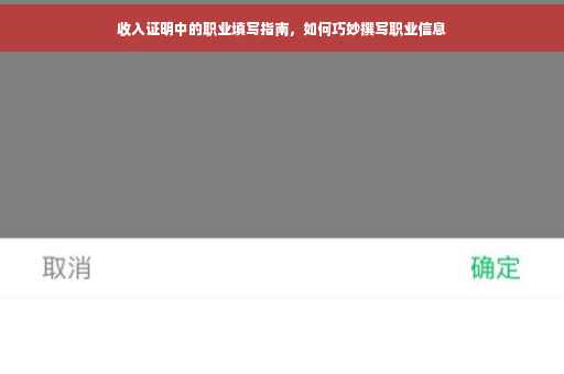 收入证明中的职业填写指南，如何巧妙撰写职业信息