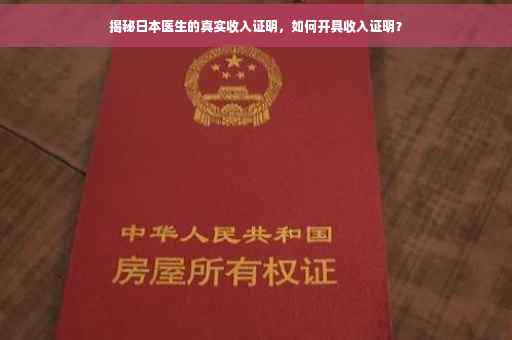 揭秘日本医生的真实收入证明，如何开具收入证明？