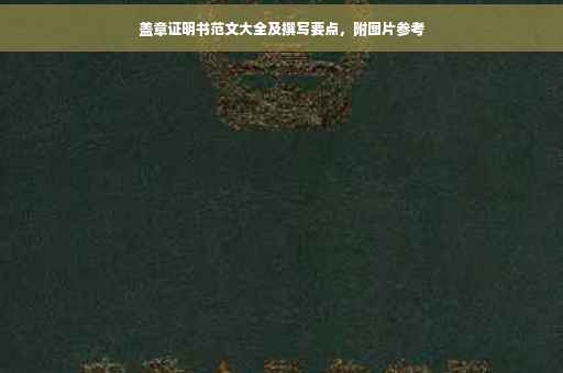 盖章证明书范文大全及撰写要点，附图片参考