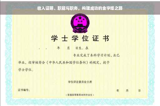 收入证明、职称与职务，构建成功的金字塔之路