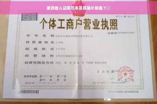家政收入证明范本及其图片指南 ?⚡️