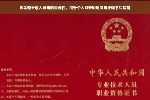 现金部分收入证明的重要性，提升个人财务透明度与正确书写指南