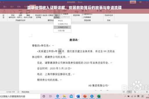 崇明低保收入证明详解，贫困救助背后的故事与申请流程