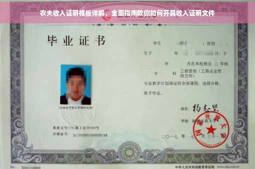 农夫收入证明模板详解，全面指南教你如何开具收入证明文件