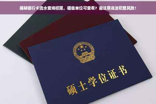 揭秘银行卡流水查询权限，哪些单位可查看？需注意违法犯罪风险！